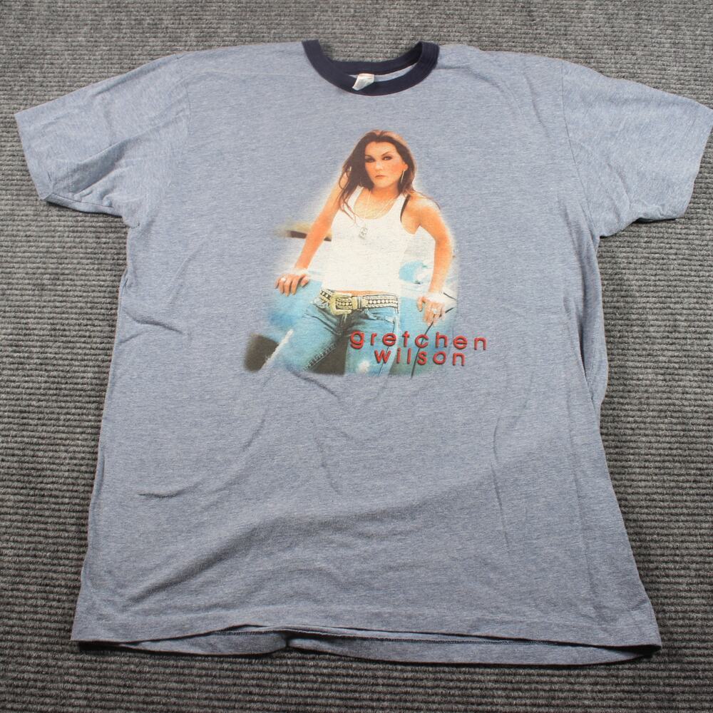 Gretchen Wilson T-Shirt Unisex XL Gray Ringer 2000s Tour Graphic Made in USA